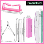 FANDAMEI Nail Care Kit, Nail Files 100/180, Nail Buffer Block, Cuticle Nippers - Image 7