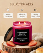 Strawberry Soufflé Home Scented Candles, 13oz Organic Soy Wax, 76-Hour Clean - Image 4