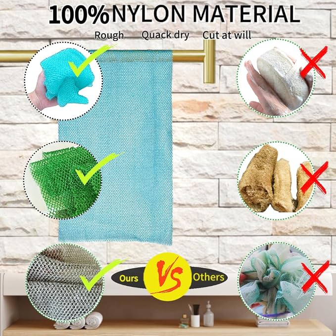 African Exfoliating Net, African Net Sponge, Nylon African Bathing Sponge Net - Image 2