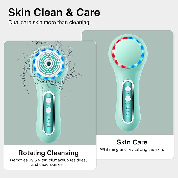 UMICKOO Electric Facial Cleansing Brush, 2-Way Rotating Face Scrubber - Image 3