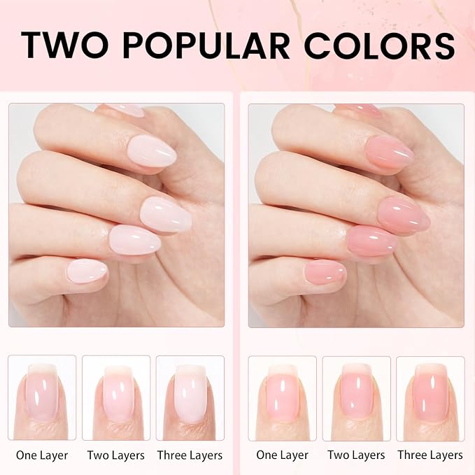 AILLSA Nail Extension Kit Short Almond Nail Tips 240pcs - Image 9