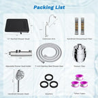 Hibbent 5-spray Dual Filtered Rainfall Shower Head Combo, High Pressure 13'' - Image 9
