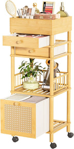 Amazer Bamboo Makeup Organizer Cart - Image 8