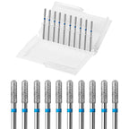 10pcs Safety Round Barrel Cuticle Drill Bits, Carbide Diamond Nail Bits by ERUIKA