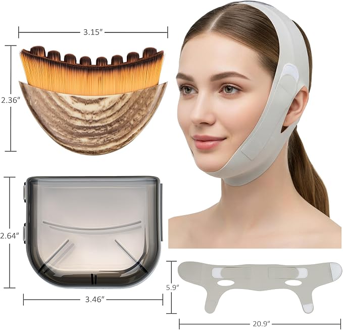 Lymphatic Contour Face Brush & V Line Lifting Mask, Chin Sculpting and Lifting - Image 2