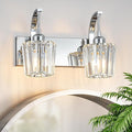 Modern Bathroom Vanity Light, 2-Light Chrome Wall Sconce by FDPBY