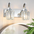 Modern Bathroom Vanity Light, 2-Light Chrome Wall Sconce by FDPBY