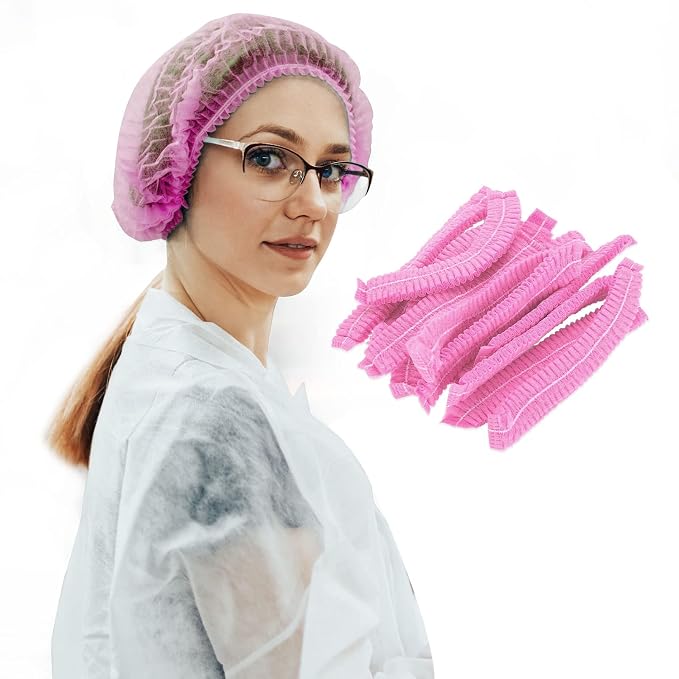 100 Pack 21" Disposable Nonwoven Bouffant Caps Hair Net by Buynow