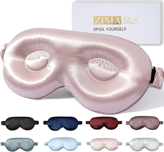 ZIMASILK Adjustable 22 Momme 100% Pure Mulberry Silk Sleep Mask, 3D Contoured by ZIMASILK