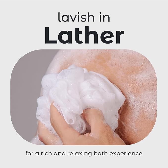 MainBasics Bath Shower Loofah Sponge Pouf Body Scrubber Exfoliator Body Wash - Image 4