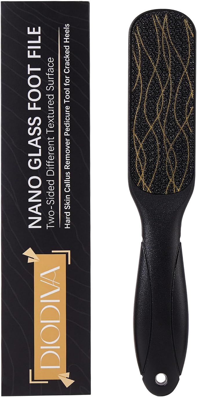 Nano Glass Foot File, Double-Sided Foot Callus Remover Feet Scrubber Hard & by Diodiva