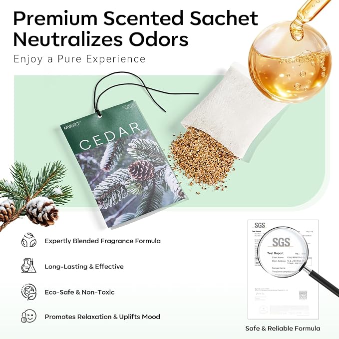 MYARO 20 Pack Cedar Scented Sachets - Image 5
