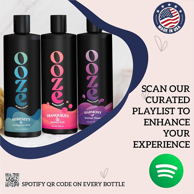 OOZE Bubble Bath Set for Women Lavender, Eucalyptus & Passion Fruit - Image 8