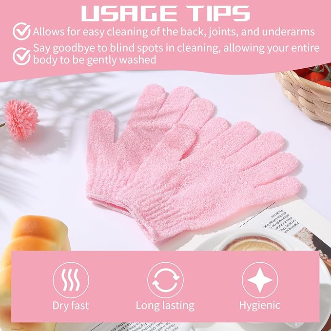 50 Pairs Exfoliating Gloves for Body Bulk, Double Sided Bath Scrub Gloves for - Image 5