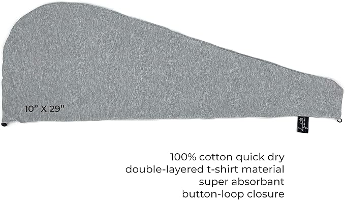 Elizabeth Roberts 100% Cotton T Shirt Hair Towel Wrap Plopping Essential Turban - Image 3