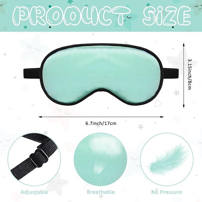 Sintege 4 Pcs Silk Eye Mask for Sleeping Kids Soft Eye Cover - Image 2