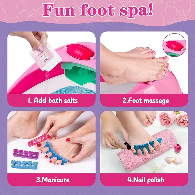Kids Foot Spa & Nail Kit Set, Kids Spa Day Kit - Image 8
