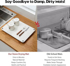 Razborci Stone Dish Drying Mat for Kitchen Counter, Water Absorbing Bathroom - Image 7
