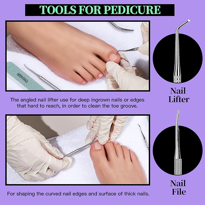 FANDAMEI Manicure and Pedicure Tools Kit, Manicure Kit, Nail Files 100/180 - Image 5