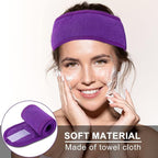 Whaline Spa Facial Headband Make Up Wrap Head Terry Cloth Headband Adjustable - Image 5