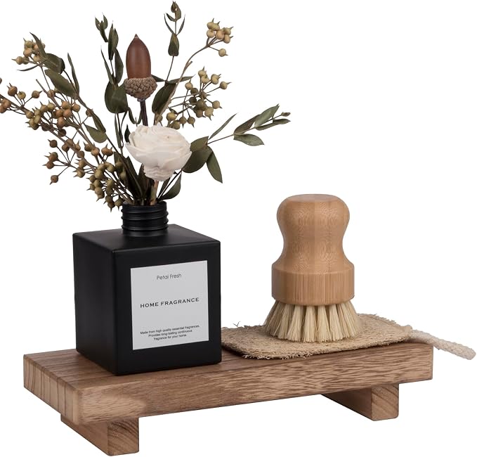 zoocatia Small Wood Tray Pedestal Stand Farmhouse Bathroom Decor Decorative - Image 7