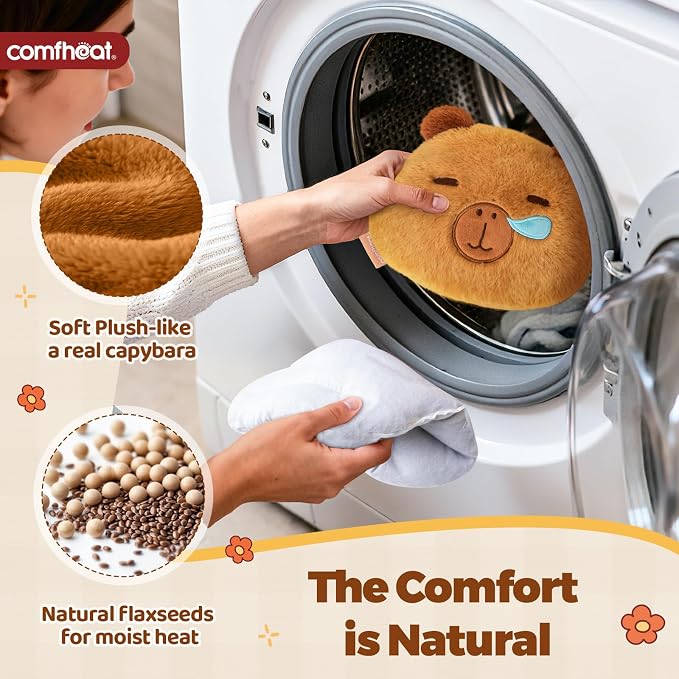 Capybara Microwave Heating Pad for Pain Relief, Moist Heat Pack Unscented Hot - Image 4