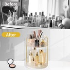 Asayuee 360 Rotating Makeup Organizer, 2 Tier Large Capacity Make Up Organizers - Image 5