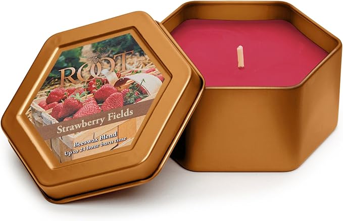Root Candles Scented Candles in Travel Tin 24-Hour Honeycomb Traveler by RootCandles