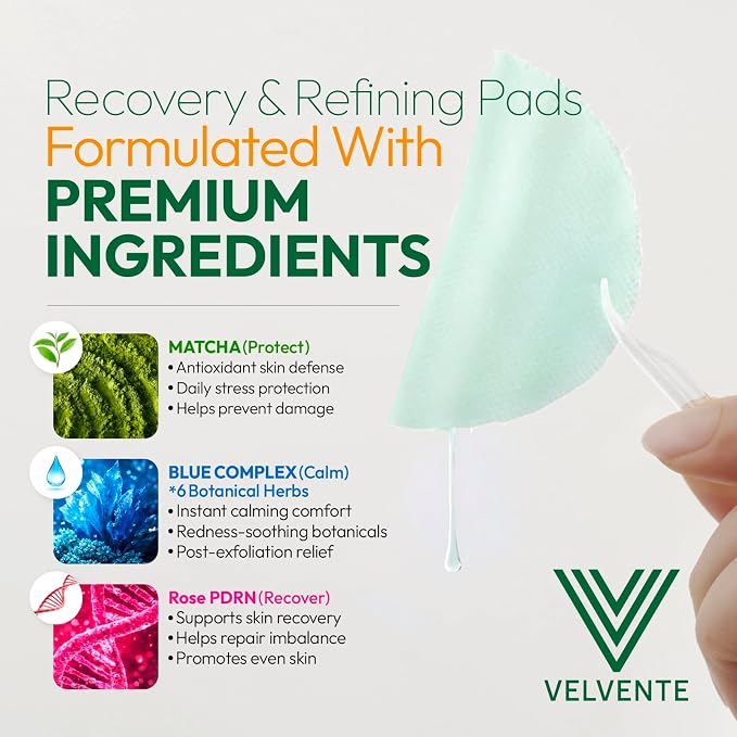 Matcha Toner Pads with Rose PDRN, Peptides & Hyaluronic Acid | Korean Facial - Image 3