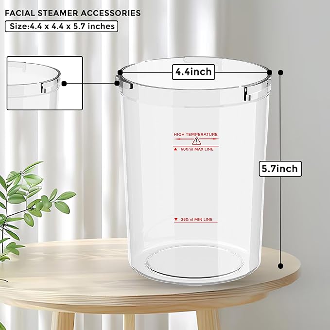 Water Jar for Facial Steamer Professional, Large Capacity Plastic Water Cup for - Image 2