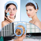 7Pcs Spa Set - Puffy Headband, Wristbands, Powder Puffs, Makeup Removal Terry - Image 4