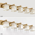 Aipsun Bathroom Vanity Lights Fixtures Crystal Vanity Light 5 Light Modern - Image 2