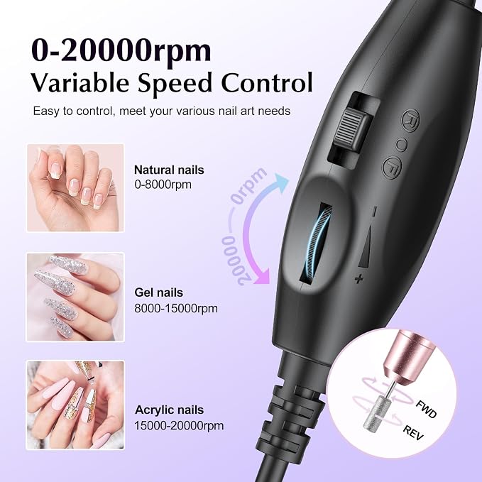 COSLUS C40 Electric Nail Drill File Professional: - Image 8