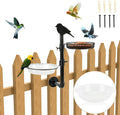 Wall-Mounted Bird Feeder with Metal Seed Tray and 2 Bath Bowls by DAEHUI