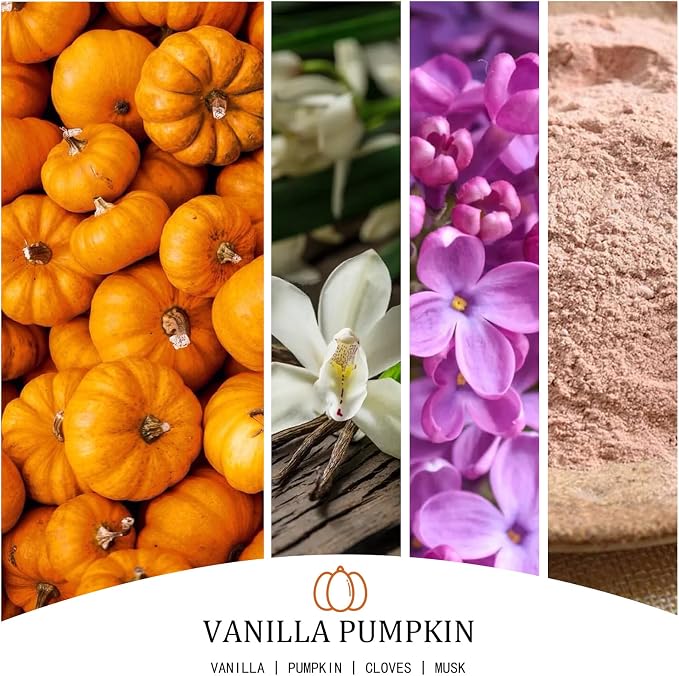 Large Candle Vanilla Pumpkin Scented, 4 Wick Natural Soy Candles - Image 2