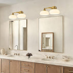 GoYeel Bathroom Light Fixtures Over Mirror, Vintage Gold Double Arm Vanity - Image 6