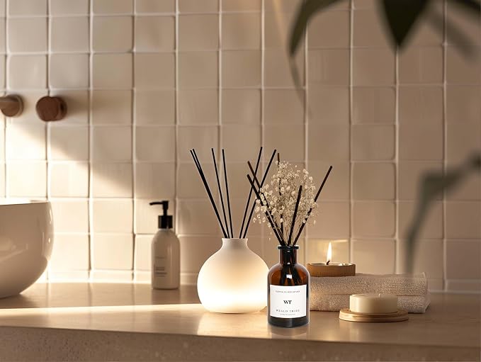 WEALD TRIBE Reed Diffuser Set for Bathroom Air Fresheners, Oil Diffuser Sticks - Image 5