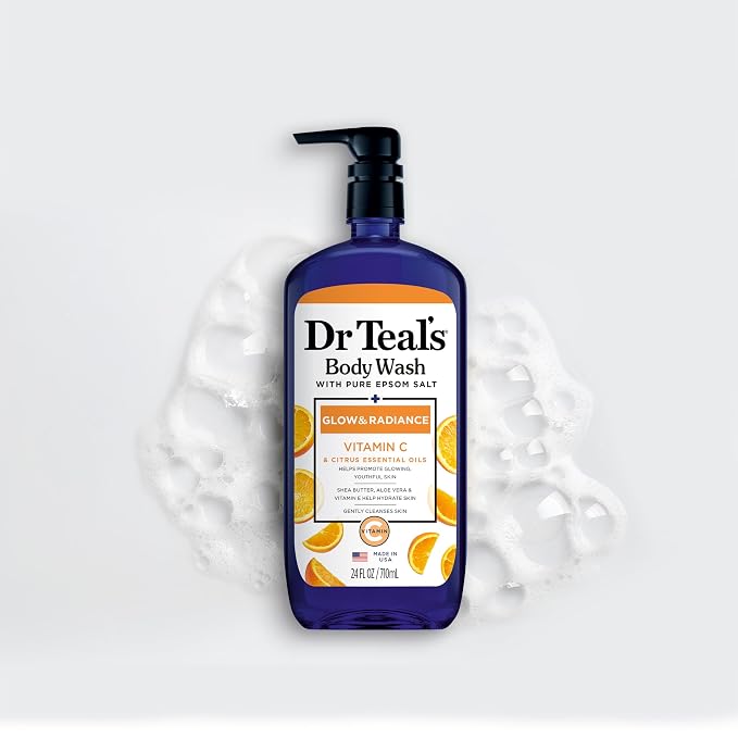 Dr Teal's Body Wash with Pure Epsom Salt, Glow & Radiance with Vitamin C & - Image 7