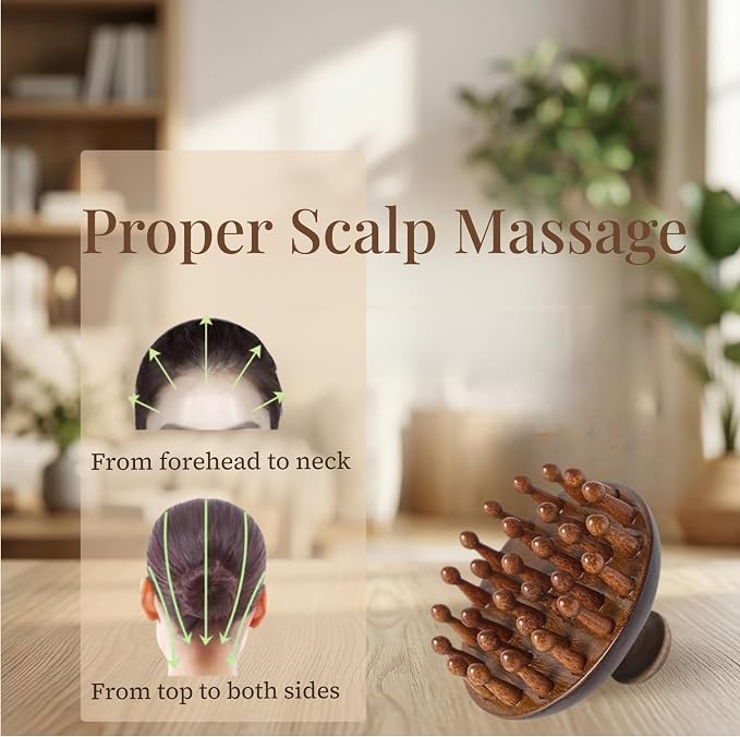 Wooden Scalp Massager｜Bamboo Brush - Image 3
