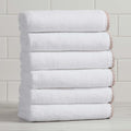 Great Bay Home White/Rosewood Hand Towel Set by GreatBayHome