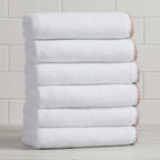 Great Bay Home White/Rosewood Hand Towel Set by GreatBayHome