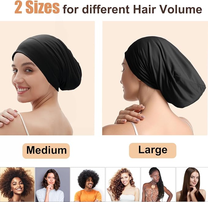 Satin Bonnet for Sleeping Night Cap, Adjustable Satin Lined Silk Bonnets Sleep - Image 4