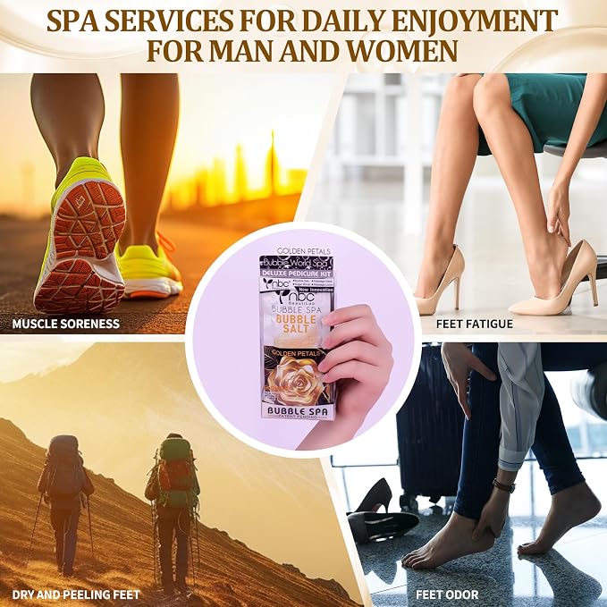 Pedicure Kit Foot Soak Set: Bubble Salt, Sugar Scrub, Massage Mask, Massage - Image 7