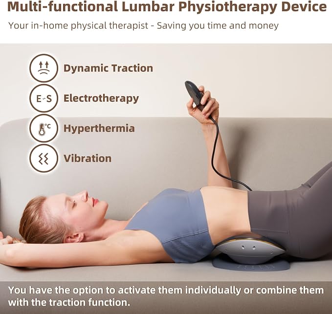 Electric Lumbar Traction Device, 20-Level Electrotherapy, 3-Level Vibration - Image 2
