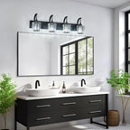 Modern Bathroom Vanity Light, 4-Light Black Wall Sconce - Image 6