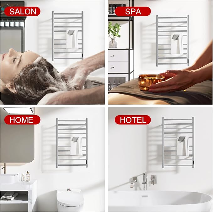 Heated Towel Racks for Bathroom, Wall Mounted Electric Towel Warmer Racks - Image 6