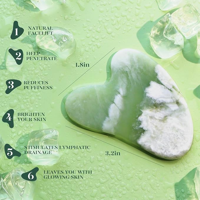 BAIMEI IcyMe Jade Roller & Gua Sha Set Face Roller and Gua Sha Facial Tools - Image 4