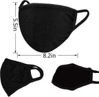 FECEDY 6pcs/Pack Black Mask Windproof Dustproof Masks Breathable Reusable Washed - Image 2