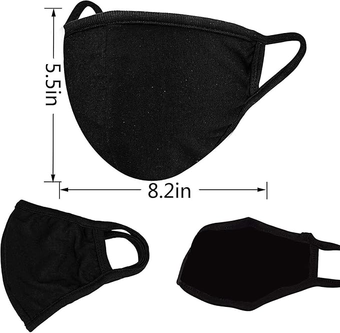 FECEDY 6pcs/Pack Black Mask Windproof Dustproof Masks Breathable Reusable Washed - Image 2