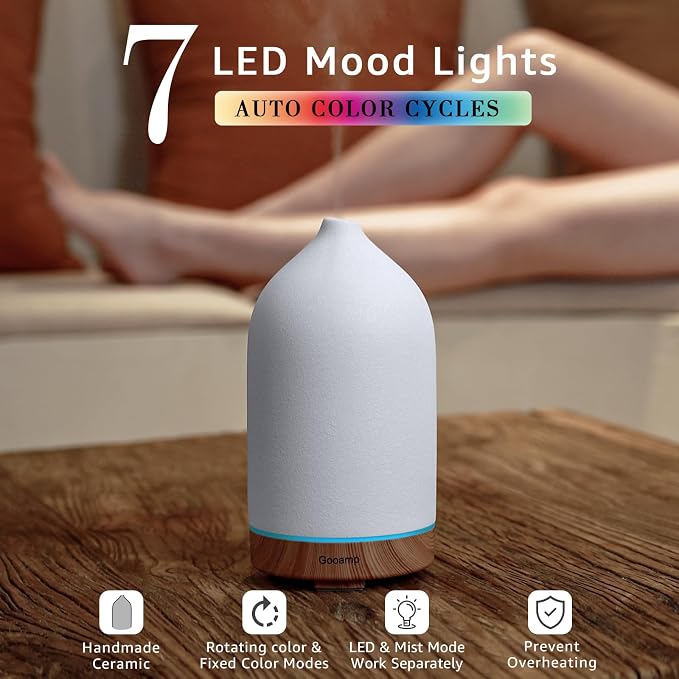 Gooamp 200ML Ceramic Essential Oil Diffuser - Image 2
